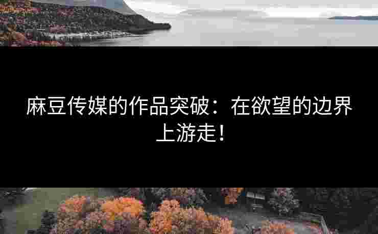 麻豆传媒的作品突破：在欲望的边界上游走！