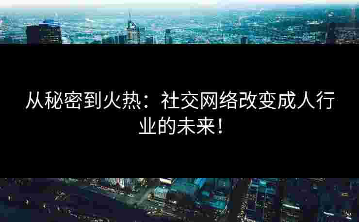 从秘密到火热：社交网络改变成人行业的未来！